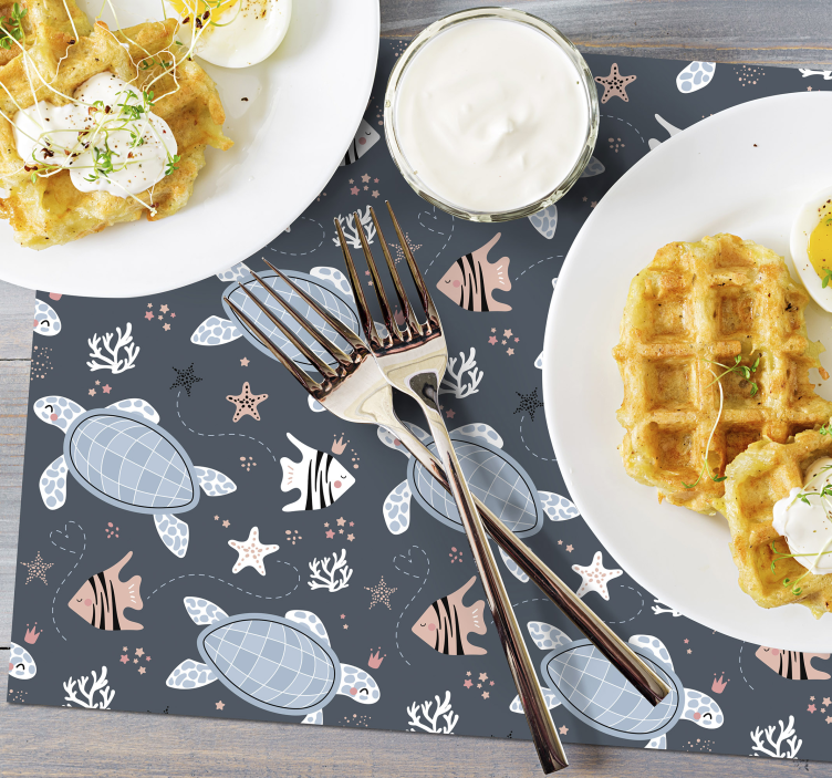 Podkładka na stół dla dzieci z wzorem morskich stworzeń - TenStickers