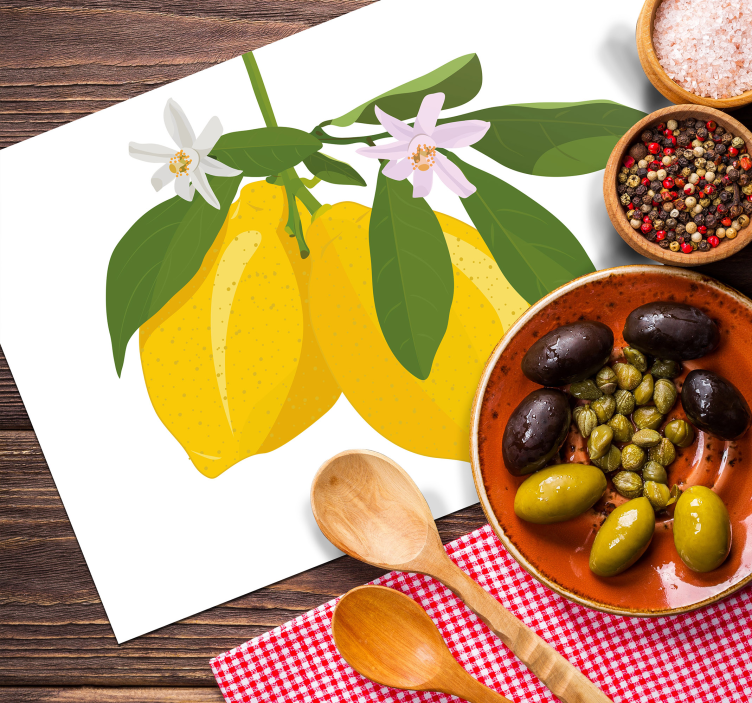 Podkładka na stół Duże rysowane cytryny - TenStickers