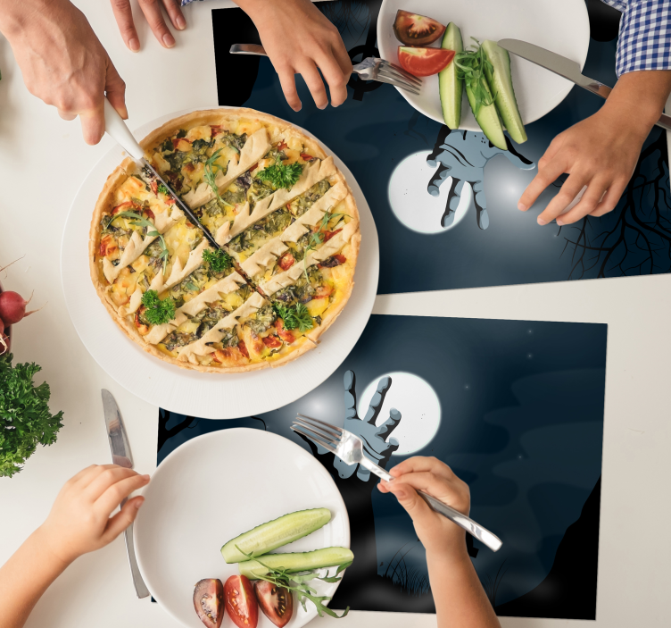 Podkładka na stół halloween scena strasznego cmentarza - TenStickers