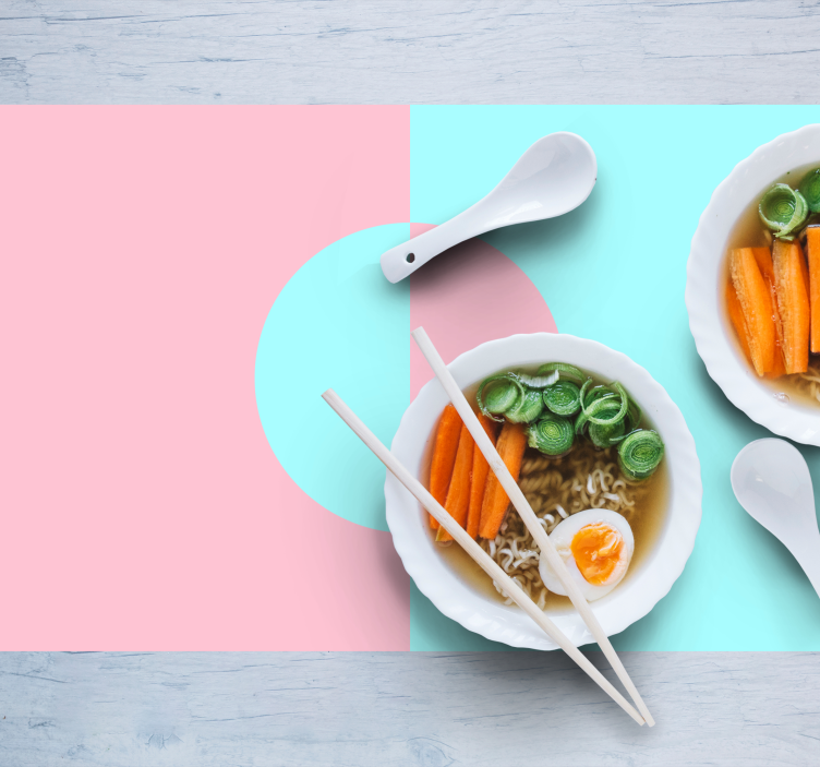 Podkładka na stół nowoczesna minimalistyczny układ misek - TenStickers