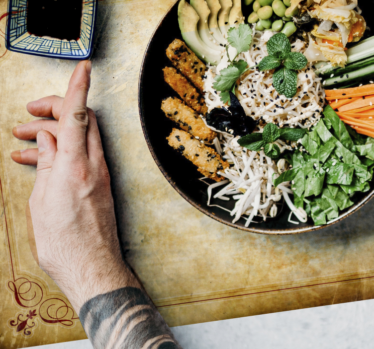 Podkładka na stół nowoczesna miska ze świeżymi składnikami - TenStickers