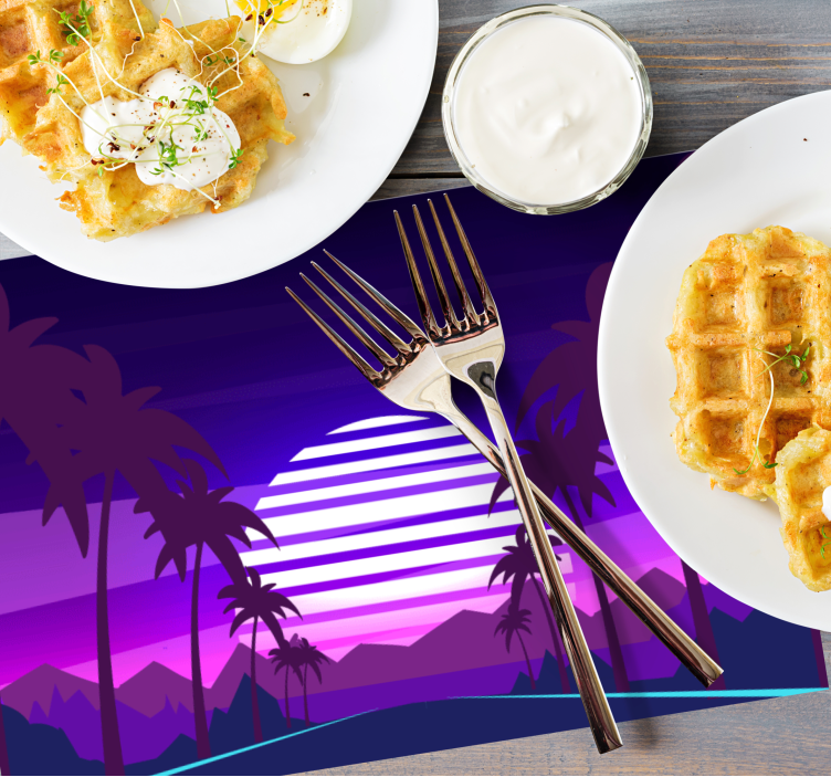 Podkładka na stół nowoczesna tropikalny zachód słońca - TenStickers