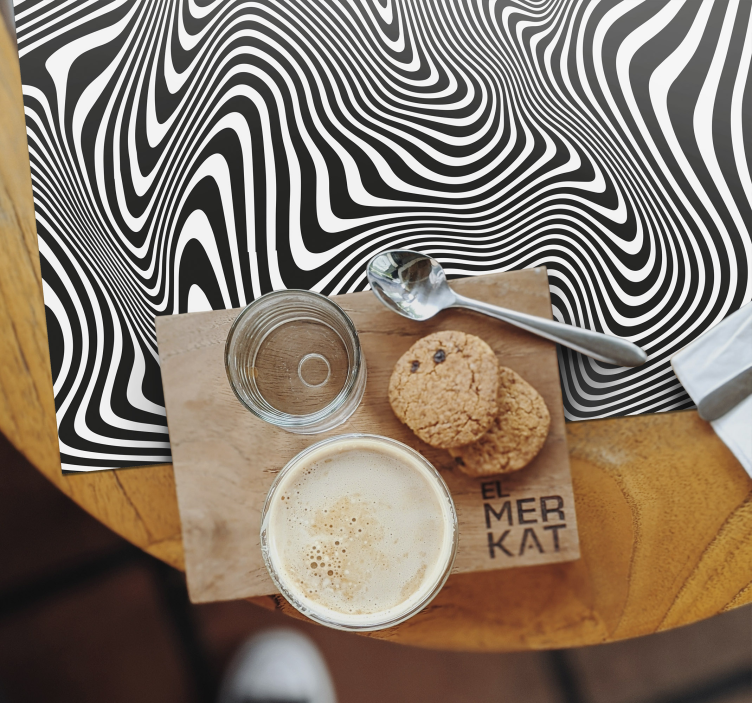 Podkładka na stół nowoczesna w czarne, płynne wzory - TenStickers