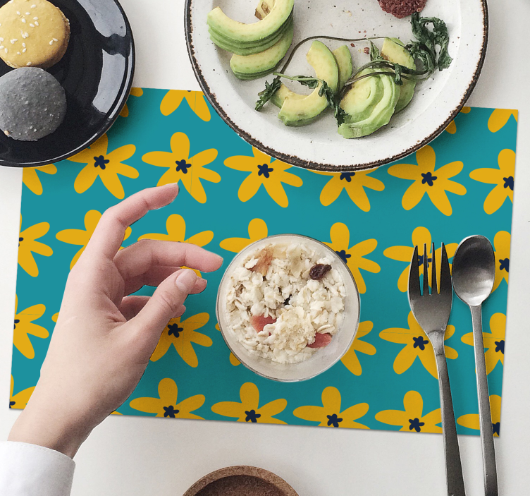 Podkładka na stół nowoczesna w intensywny kwiatowy wzór - TenStickers