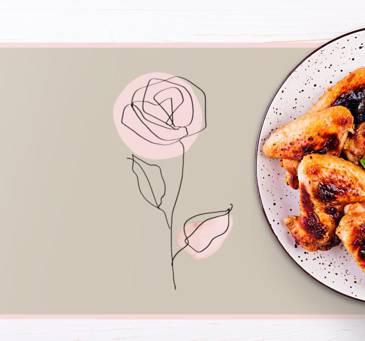 Podkładka na stół nowoczesna z eleganckim różanym konturem - TenStickers
