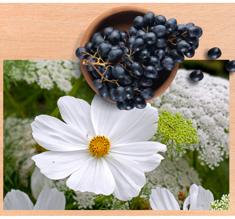 Podkładka na stół oryginalna biała elegancka kwiatowa - TenStickers