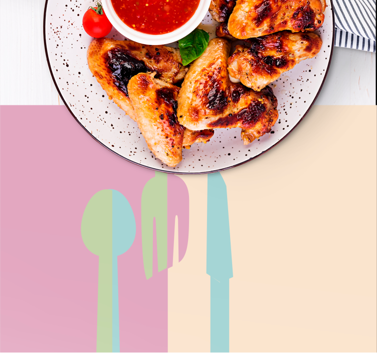 Podkładka na stół oryginalna elementy sztućców w stylu - TenStickers