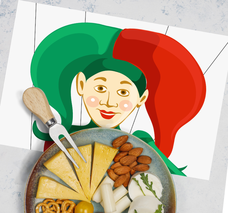 Podkładka na stół oryginalna ilustracja błazna - TenStickers