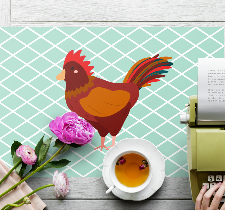 Podkładka na stół oryginalna ilustracja urokliwego koguta - TenStickers