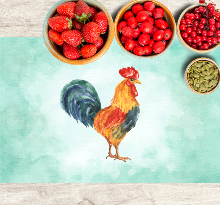 Podkładka na stół oryginalna kolorowy kogut - TenStickers