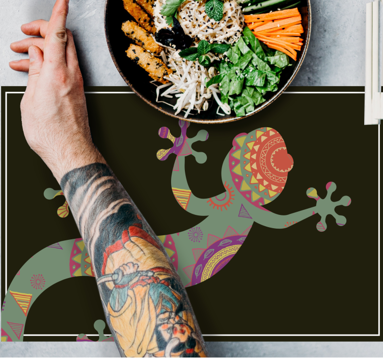 Podkładka na stół oryginalna kolorowy motyw jaszczurki - TenStickers