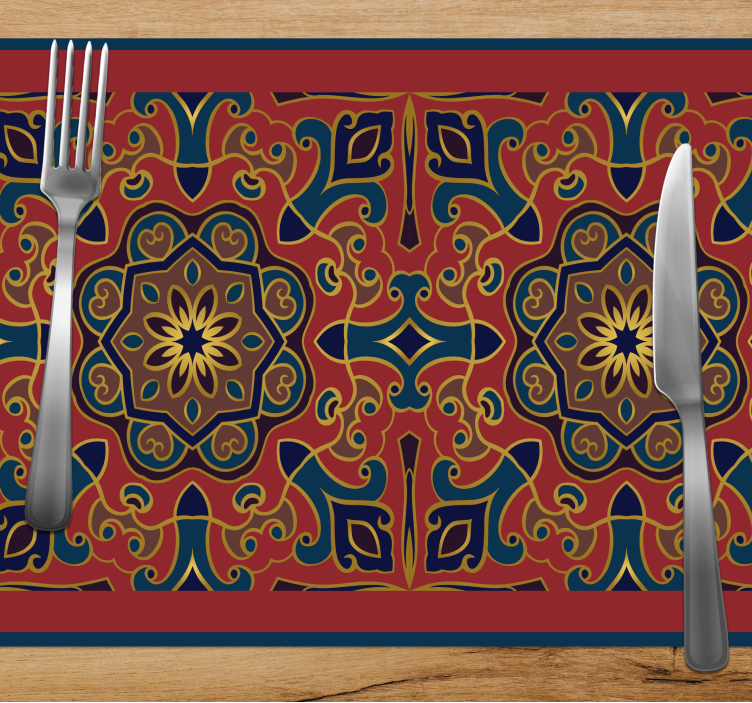 Podkładka na stół oryginalna kwiatowy wzór z detalami - TenStickers