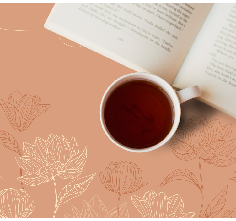 Podkładka na stół oryginalna kwiatowy zestaw herbaciany - TenStickers