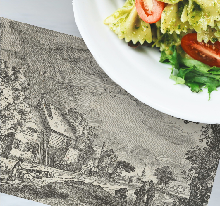 Podkładka na stół oryginalna scena krajobrazowa vintage - TenStickers