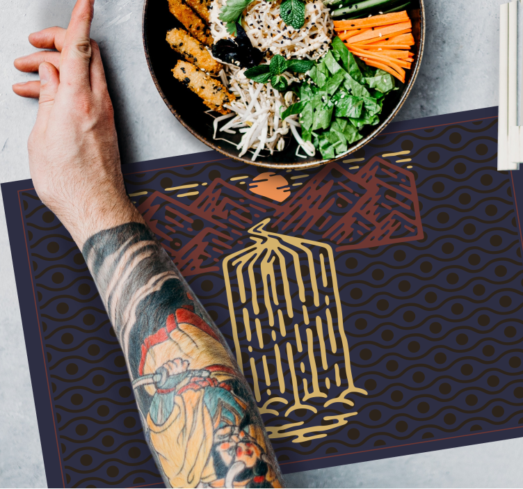 Podkładka na stół oryginalna scena wodospadu górskiego - TenStickers