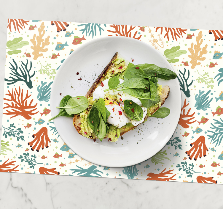 Podkładka na stół oryginalna w intensywny koralowy wzór - TenStickers