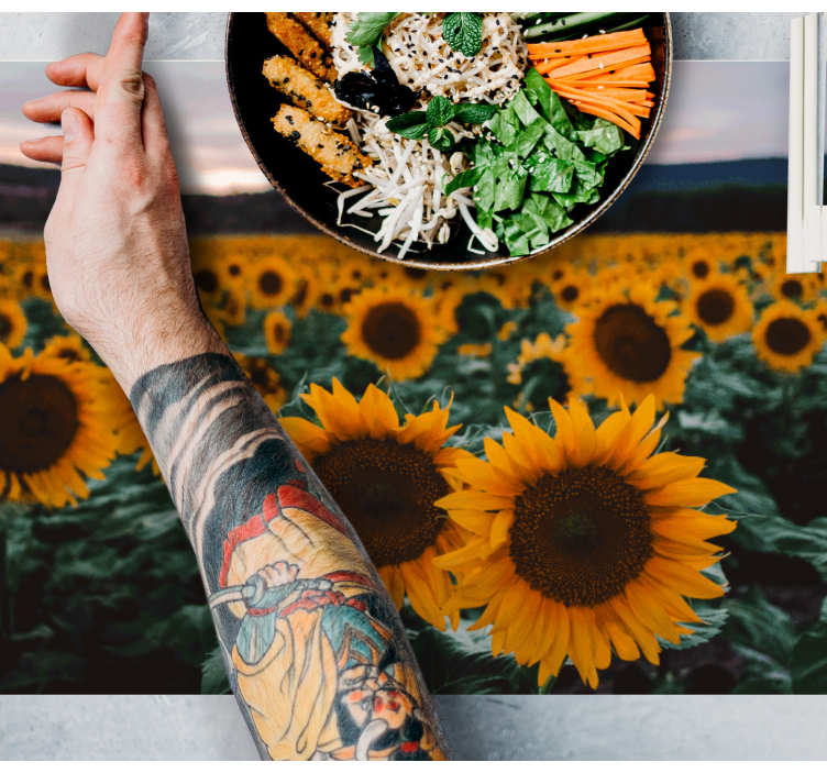 Podkładka na stół oryginalna widok pola słoneczników - TenStickers