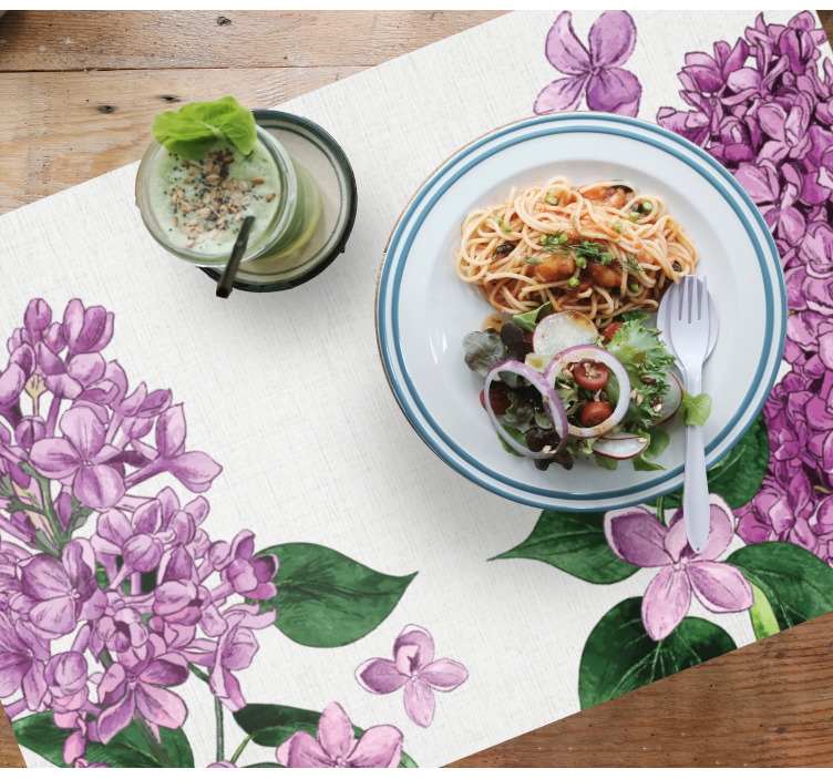 Podkładka na stół oryginalna wzór kwiatowy lawendowy - TenStickers