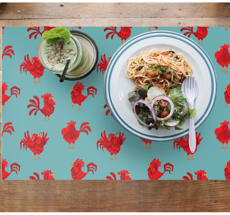 Podkładka na stół oryginalna wzór urokliwego koguta - TenStickers