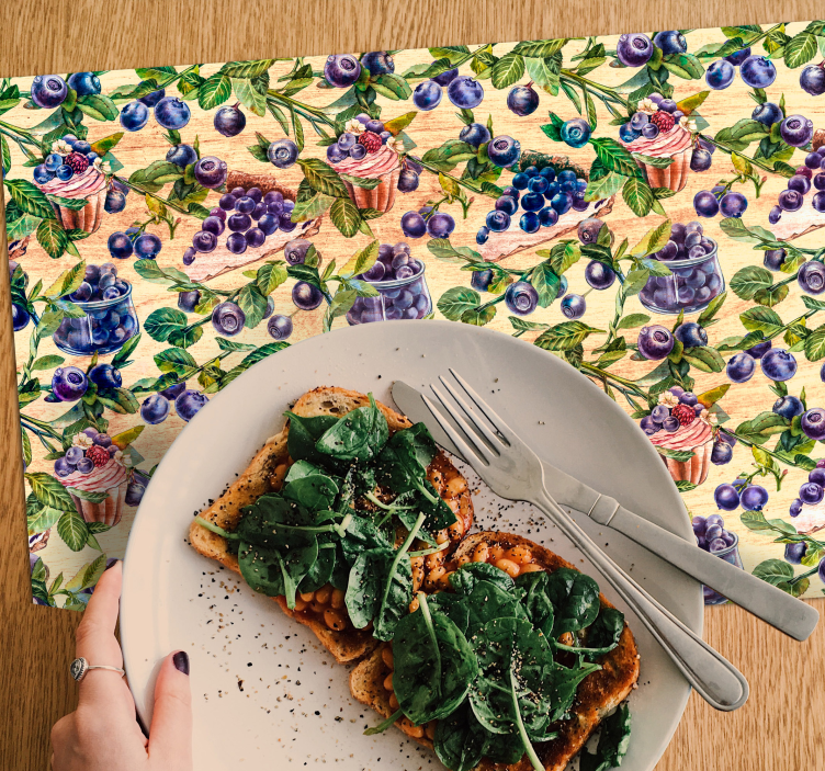 Podkładka na stół oryginalna wzór z babeczkami jagodowymi - TenStickers