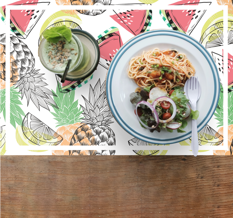 Podkładka na stół oryginalna wzór z tropikalnymi owocami - TenStickers