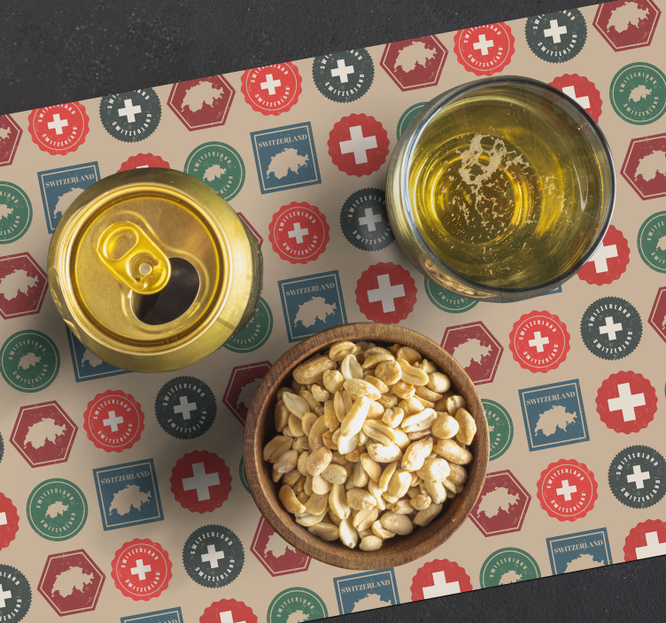 Podkładka na stół oryginalna z pieczęciami szwajcarii - TenStickers