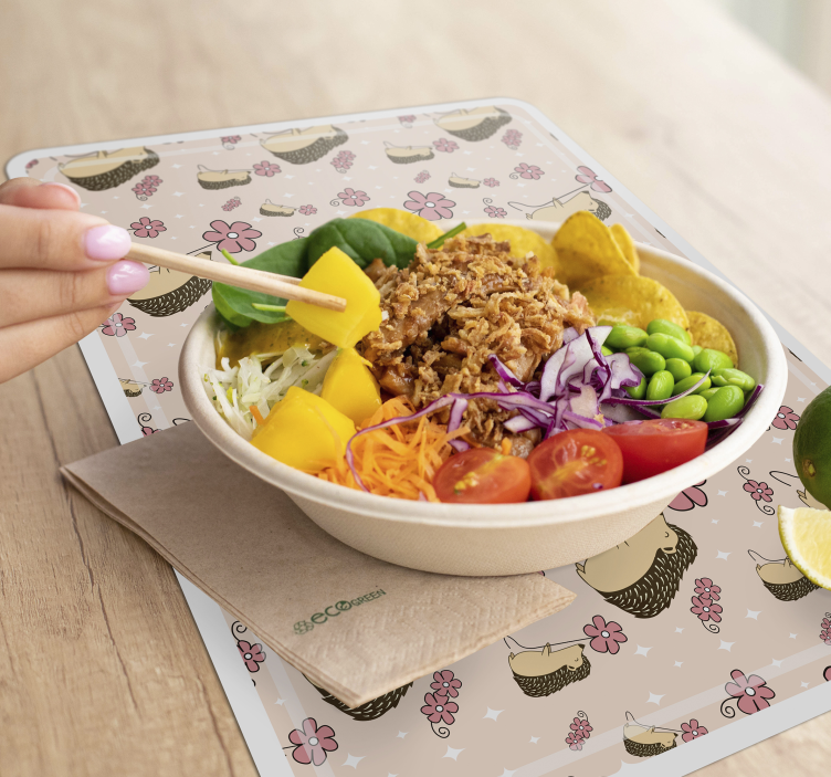 Podkładka na stół oryginalna z uroczym wzorem jeża - TenStickers