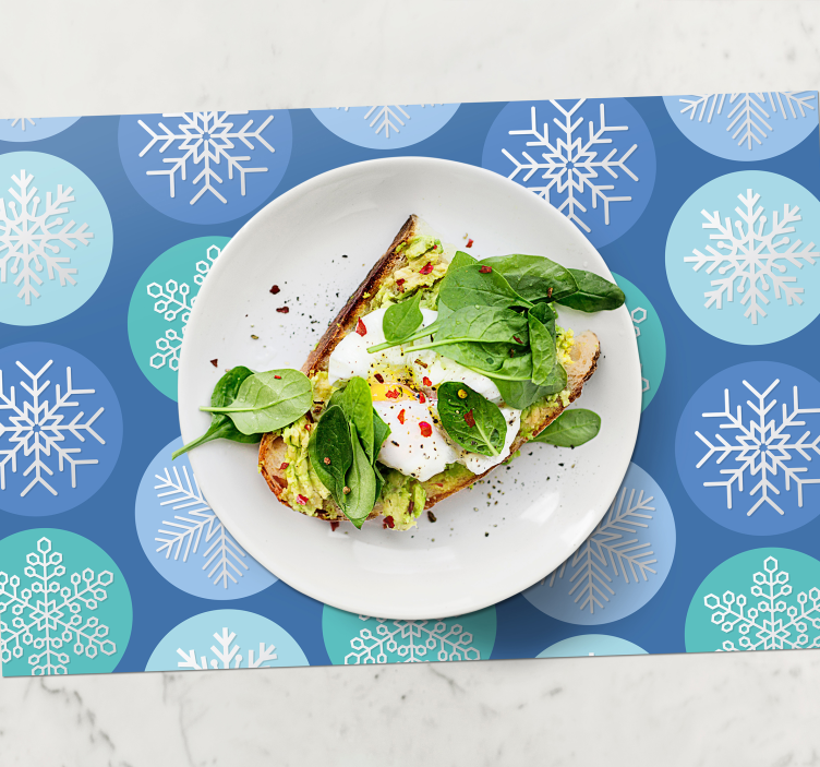 Podkładka na stół świąteczna w kształcie koła ze śnieżynkami - TenStickers