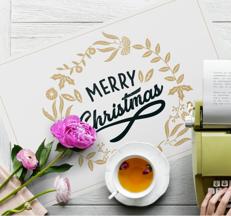 Podkładka na stół świąteczna wianek bożonarodzeniowy - TenStickers