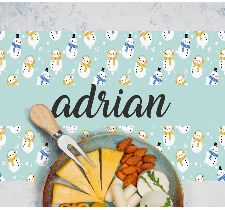 Podkładka na stół świąteczna z personalizowanym bałwankiem - TenStickers