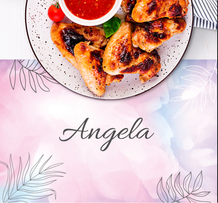 Podkładka na stół z imieniem elegancka kwiatowa taca - TenStickers