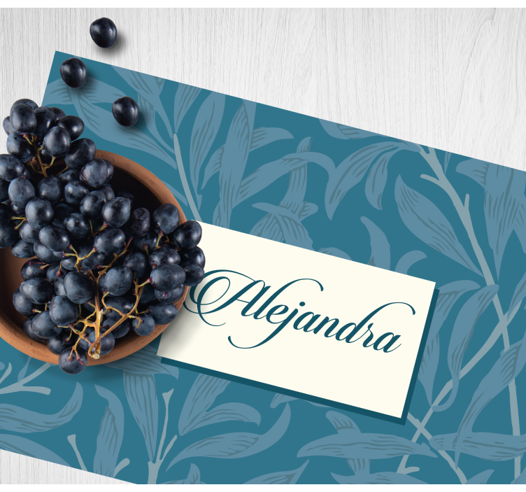 Podkładka na stół z imieniem w eleganckie liście - TenStickers