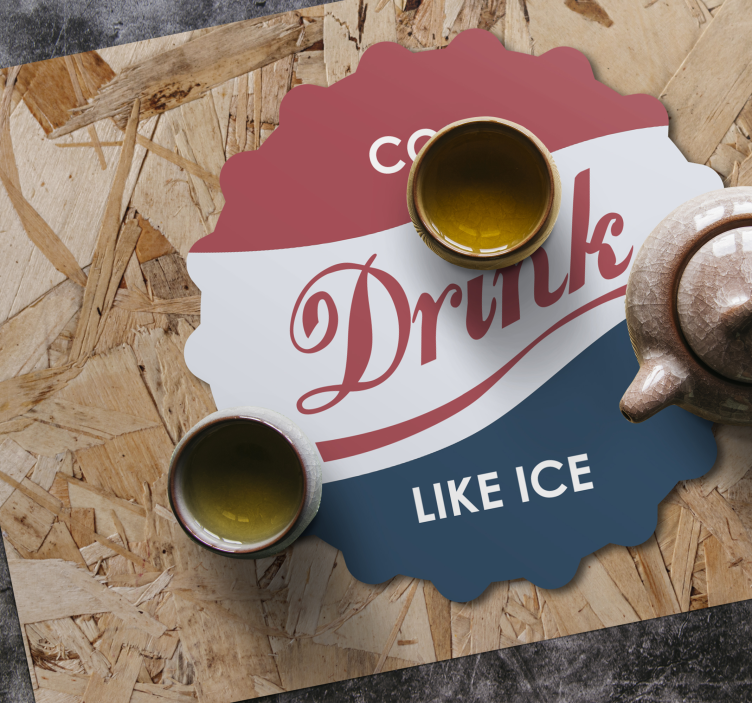 Podkładka na stół z tekstem napój chłodny jak lód - TenStickers