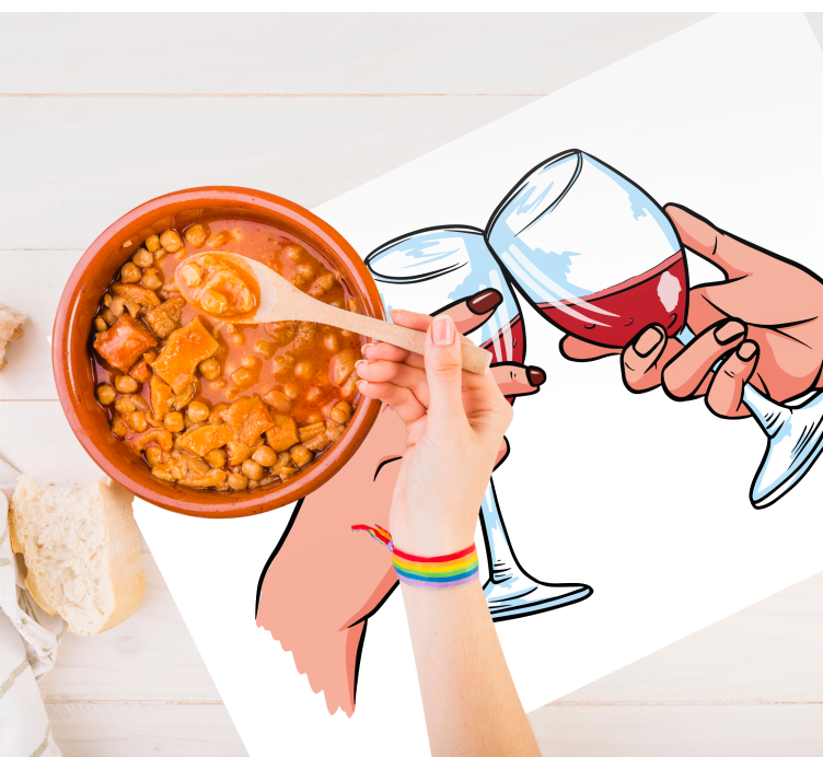 Podkładka na stół z tekstem szklanki na toast - TenStickers