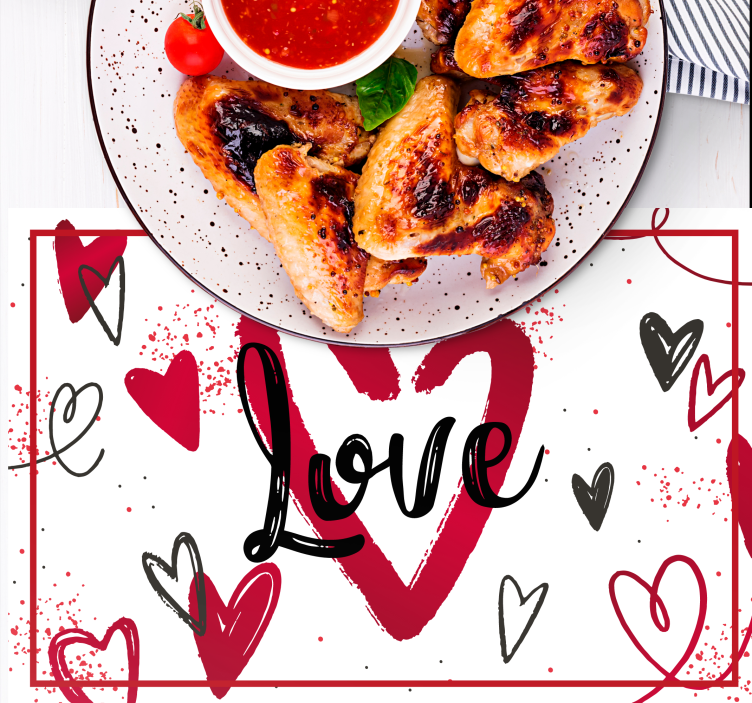 Podkładka na stół z tekstem wzór serca miłości - TenStickers