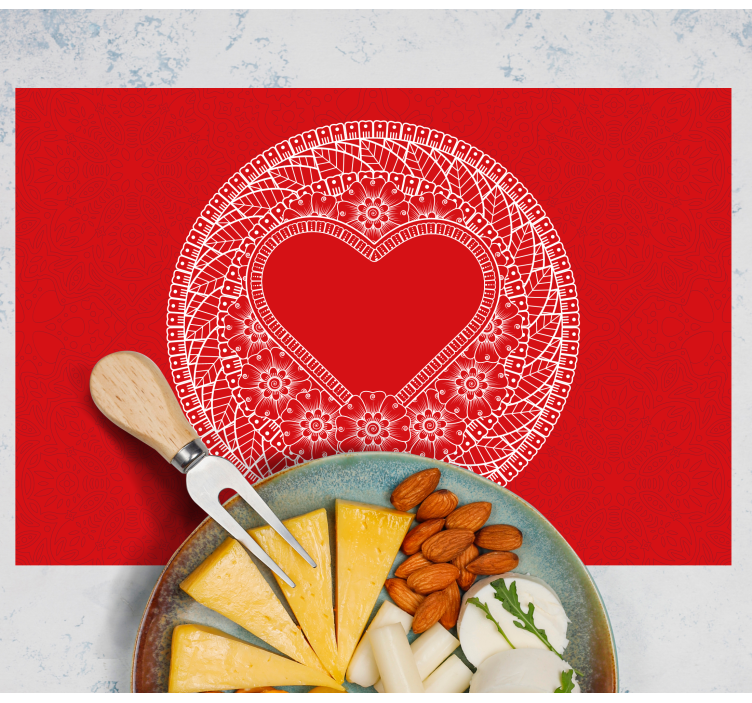 Podkładka na stół z tekstem wzór w serca - TenStickers