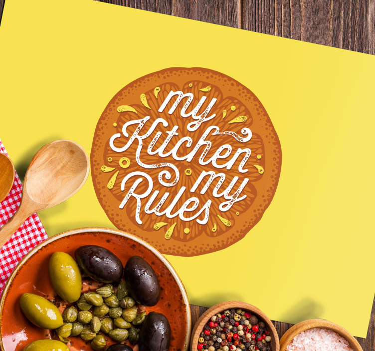 Podkładka na stół z tekstem zasady kuchenne - TenStickers