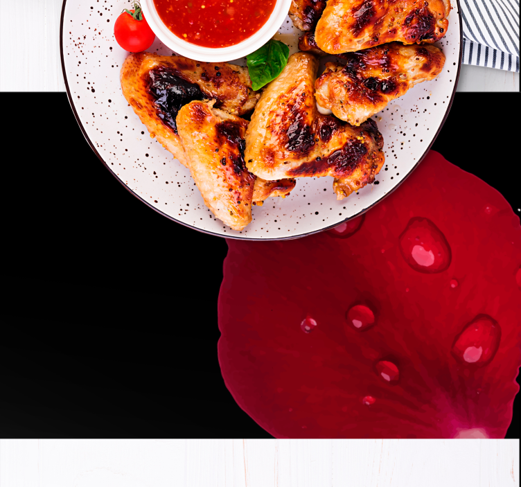 Podkładka na stół z wzorami czerwone płatki - TenStickers