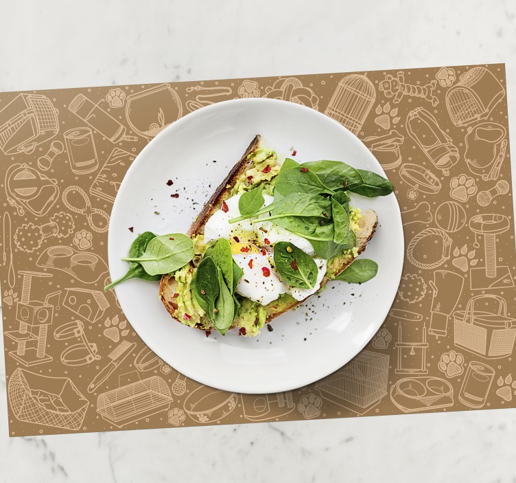 Podkładka na stół z wzorami elementy kuchenne w detalu - TenStickers