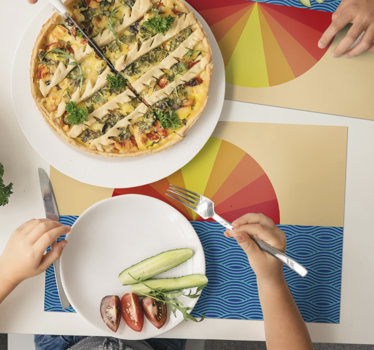 Podkładka na stół z wzorami fale oceanu o wschodzie - TenStickers