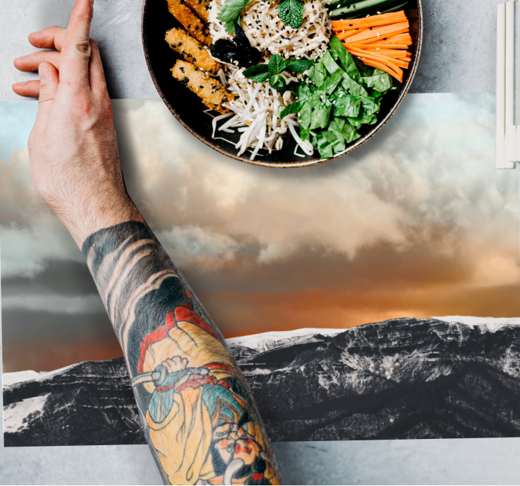 Podkładka na stół z wzorami górski zachód słońca - TenStickers