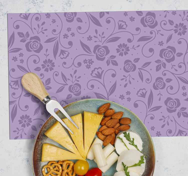 Podkładka na stół z wzorami kwiatowy fioletowy wzór - TenStickers