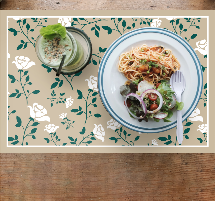 Podkładka na stół z wzorami roślinny wzór zielony - TenStickers