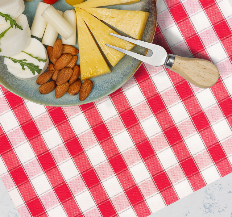 Podkładka na stół z wzorami w czerwone kratki - TenStickers