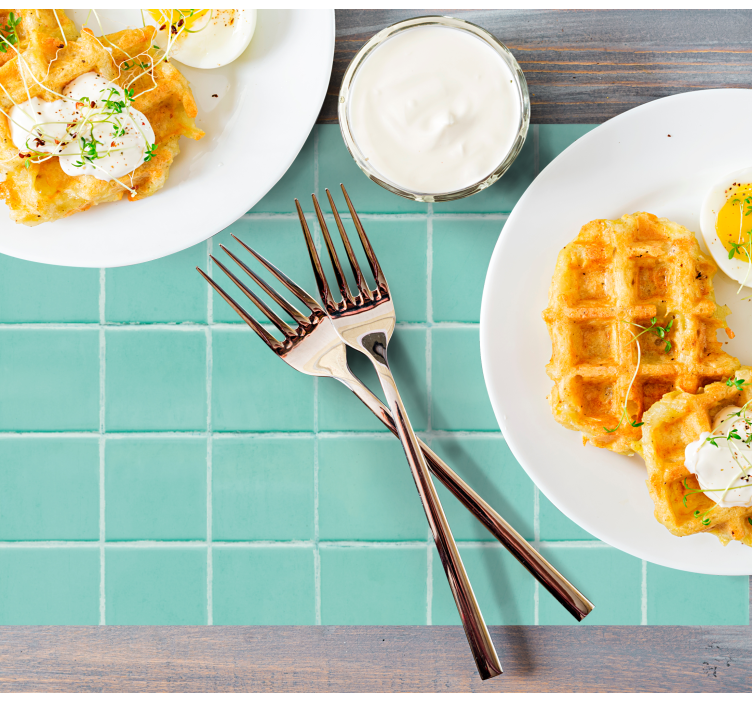 Podkładka na stół z wzorami w turkusowe płytki - TenStickers