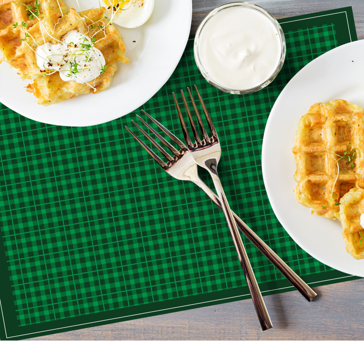 Podkładka na stół z wzorami w zieloną kratkę - TenStickers