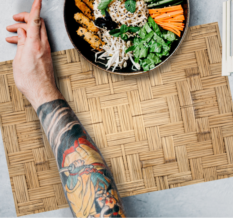 Podkładka na stół z wzorami z plecionego bambusa - TenStickers