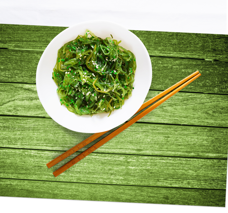 Podkładka na stół z wzorami zielona drewniana powierzchnia - TenStickers