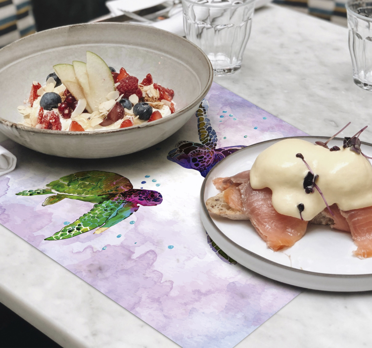 Podkładki na stół do domu kolorowe żółwie - TenStickers