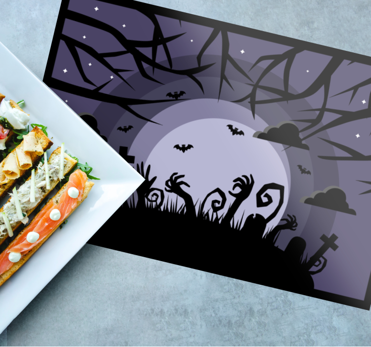 Podkładka Upiorny cmentarz z księżycem - TenStickers